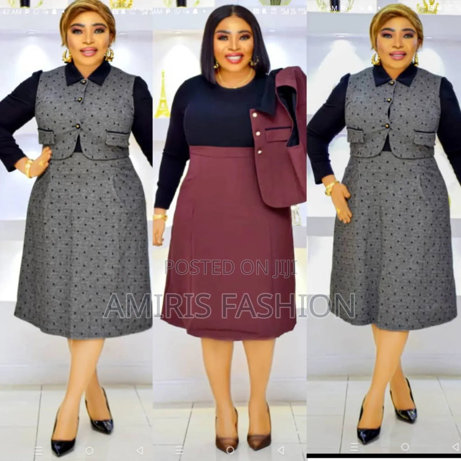 Turtle Neck Long Sleeve Office Gown