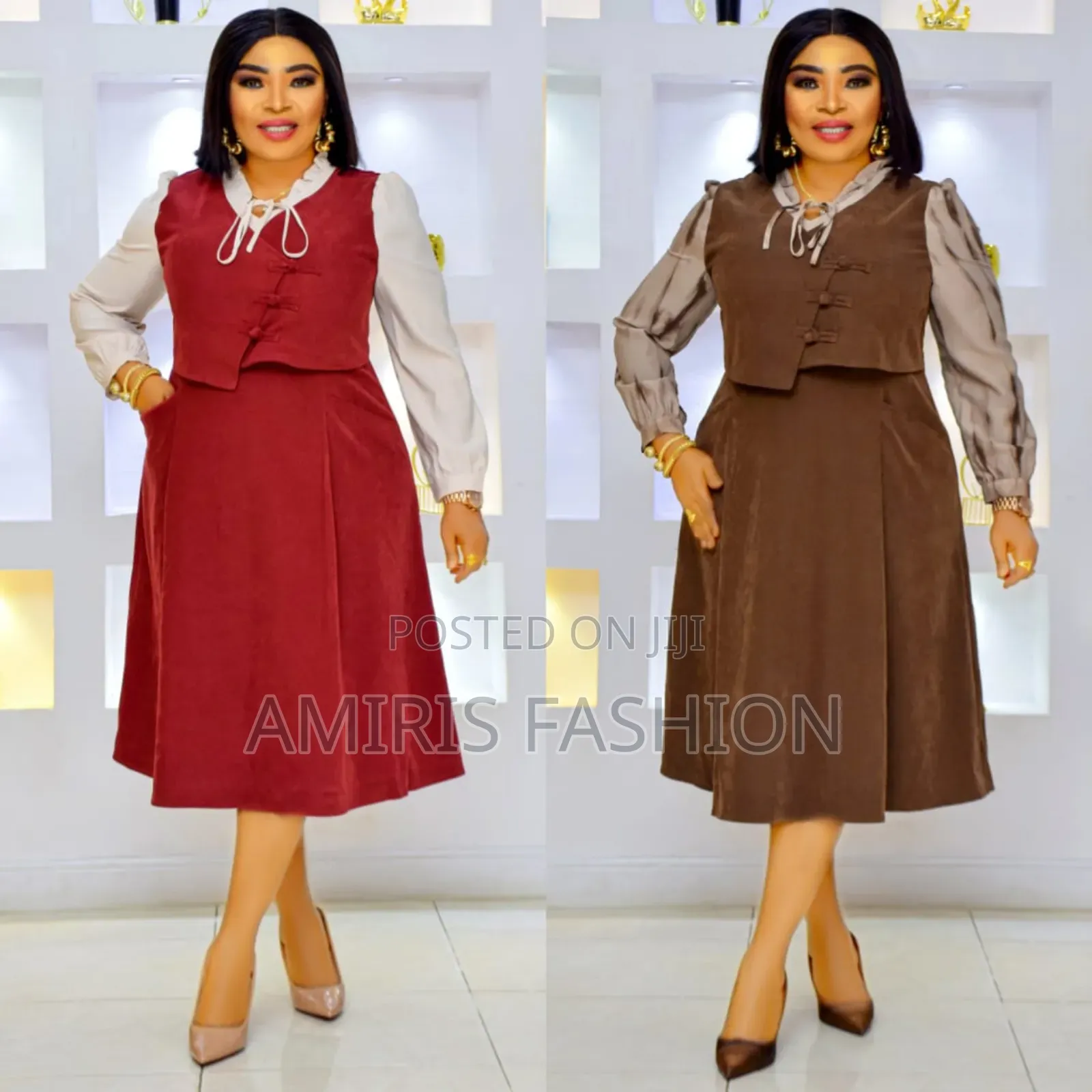 Turtle Neck Long Sleeve Office Gown