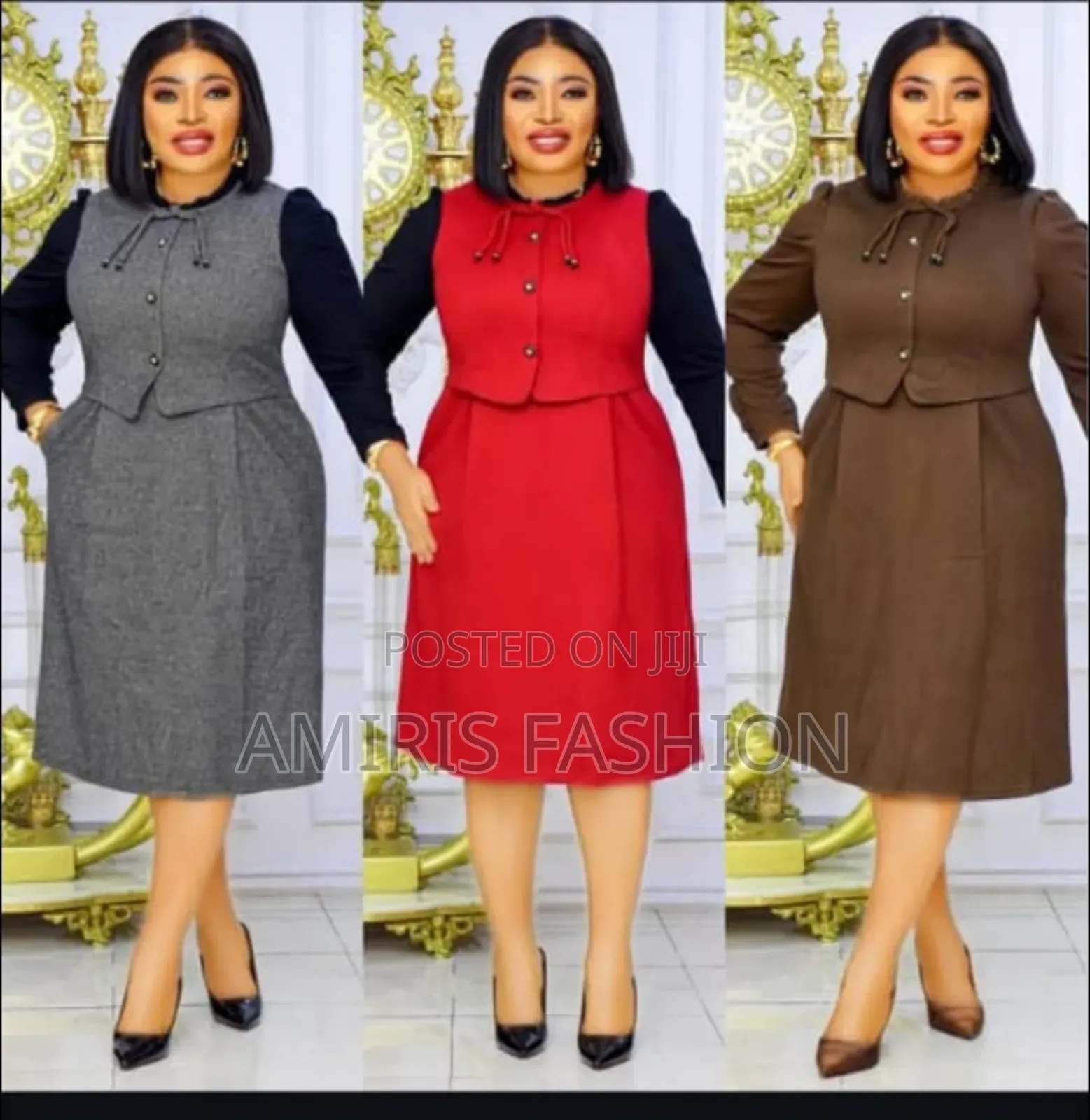 Turtle Neck Long Sleeve Office Gown
