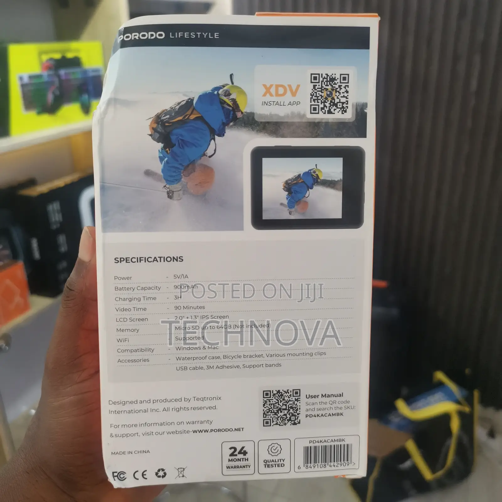 Porodo Lifestyle Uhd Dual Display Action Camera