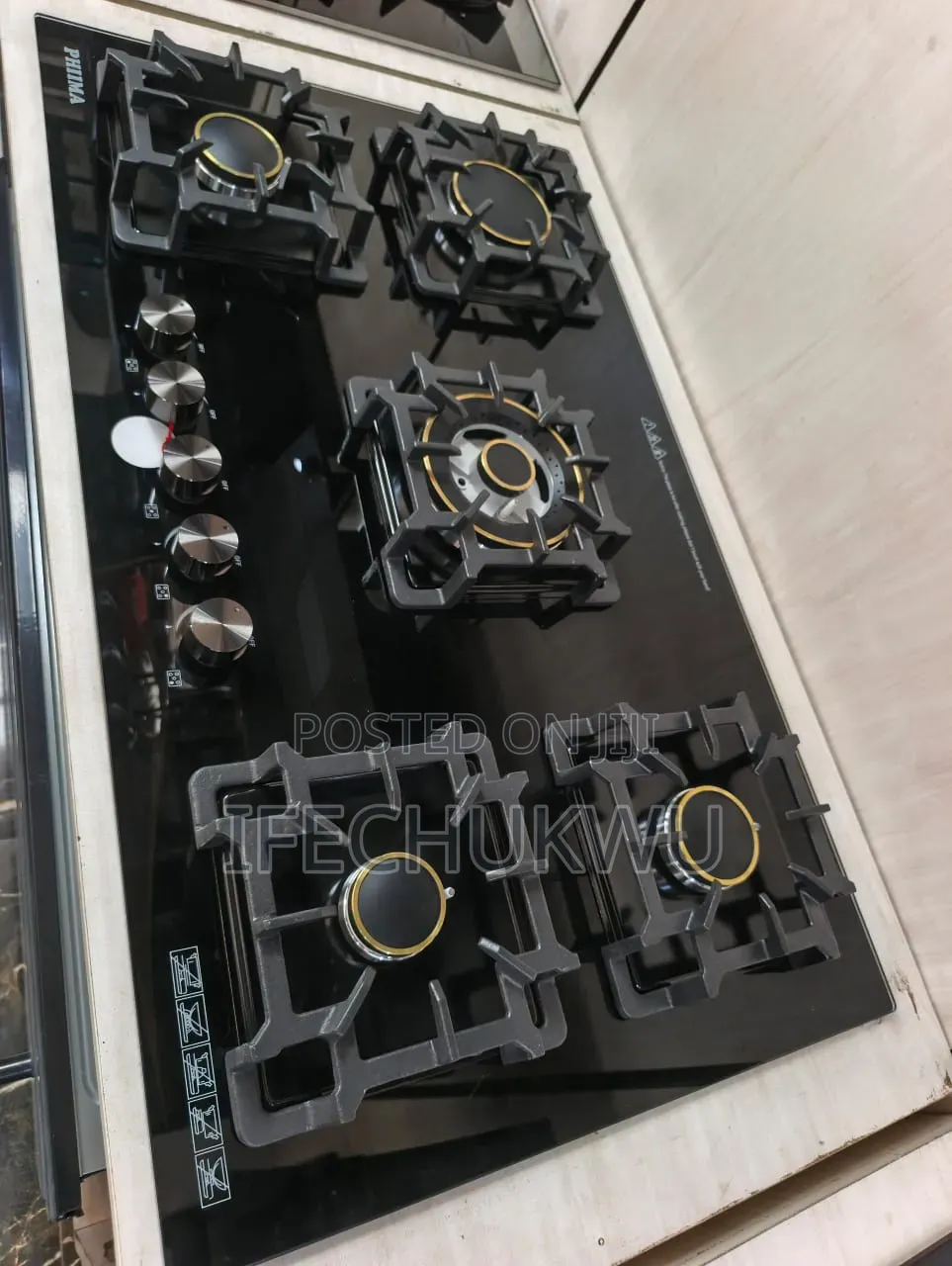 Original Phiima Built-in German Design 5 Burners Gas Cooker Hob Copper