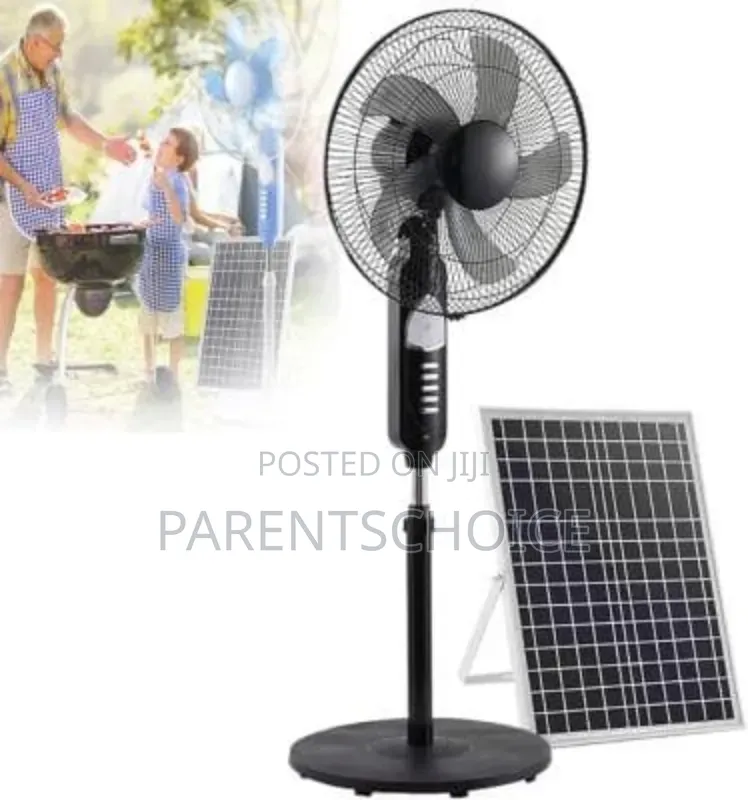Jd Jindian 16-Inch Ac/Dc Rechargeable Standing Solar Fan