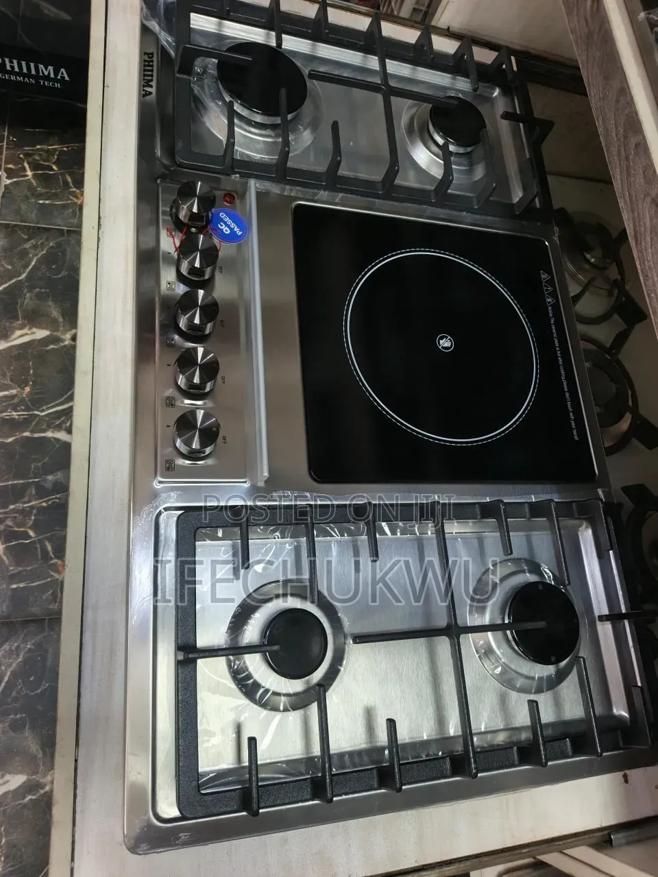 Original Phiima Built-in 4+1 Stainless Steel Gas Electric Cooker Hob