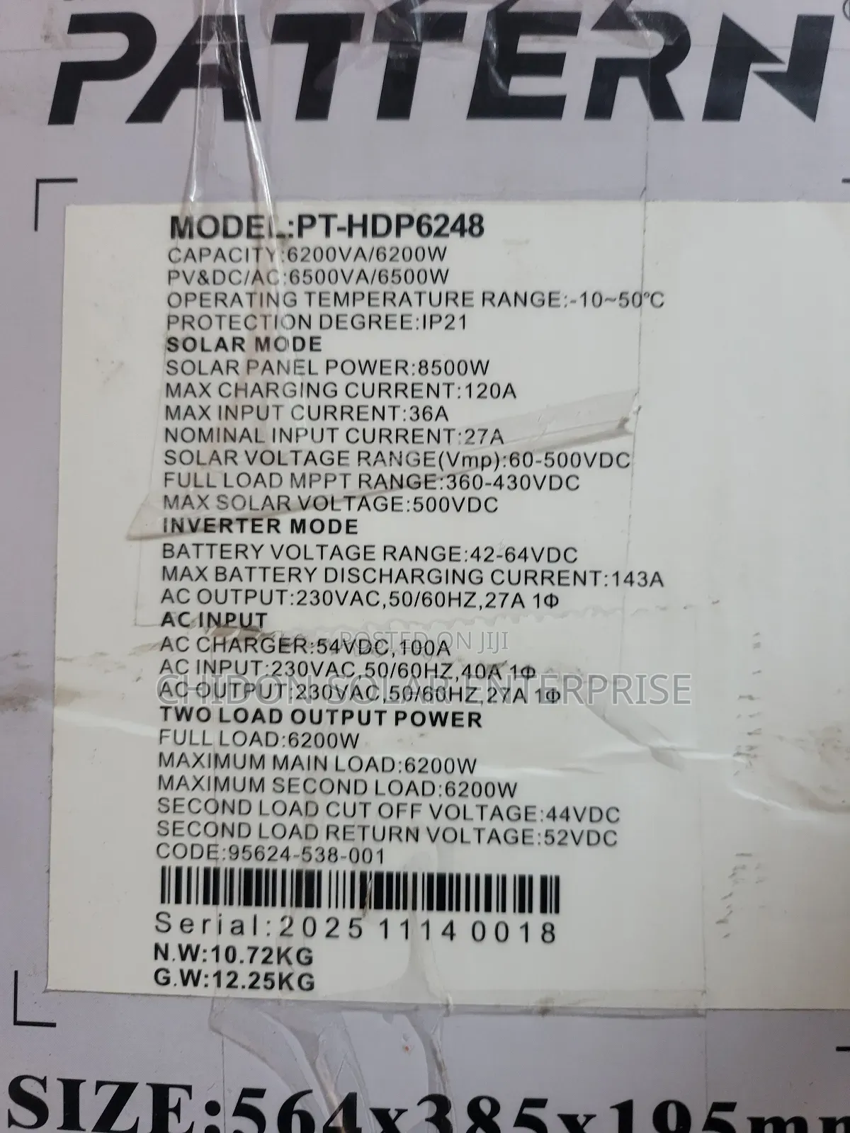 6.2kva 48v Pattern Hybrid Inverter