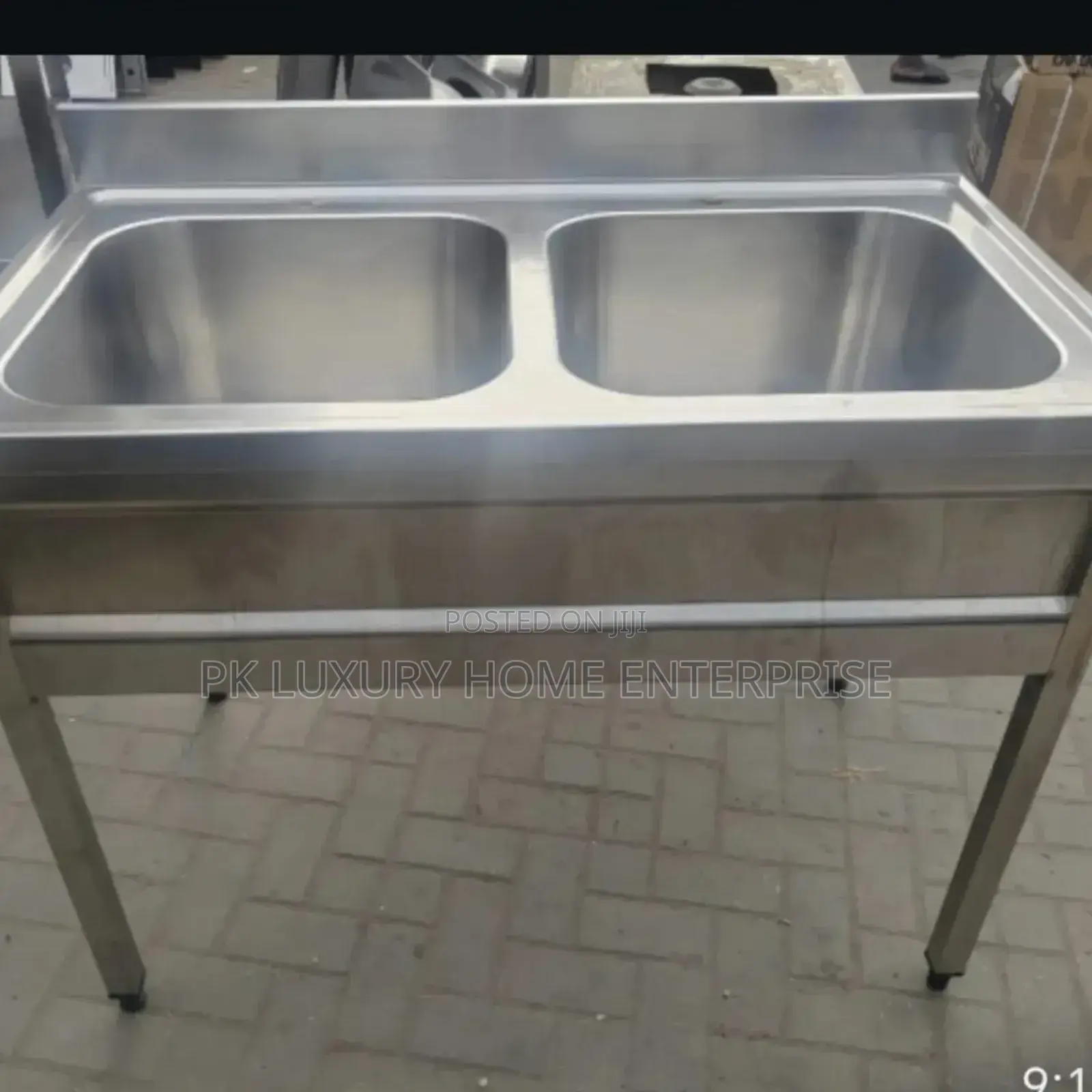 Stainless Steel Double Bowl Kitchen Sink With Stand