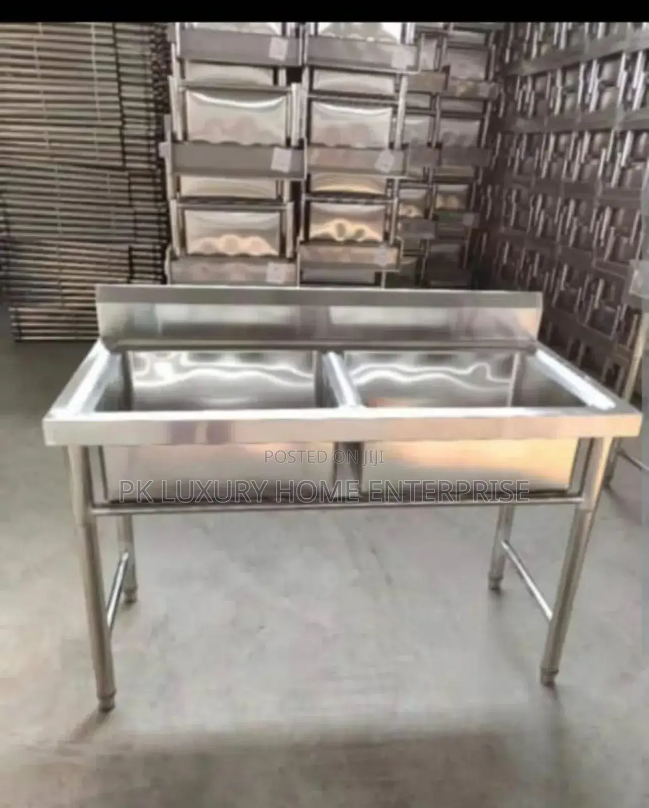 Heavy-Duty Stainless Steel Double Bowl Commercial Sink