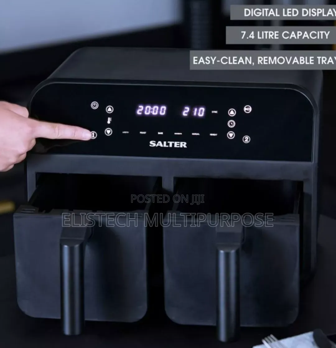 Salter Dual Air Fryer - Xl Family Size With Double Drawers