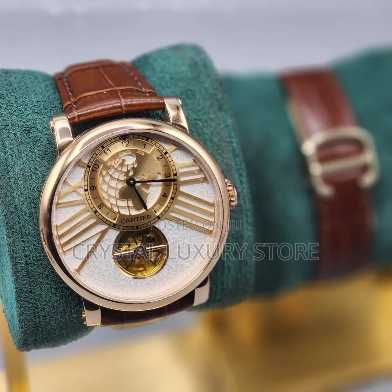 Cartier Quality Luxury Men Genuine Leather Wristwatch