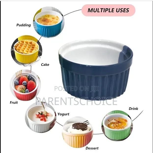 4" Ceramic Ramekin Color Baking Cup -6pcs