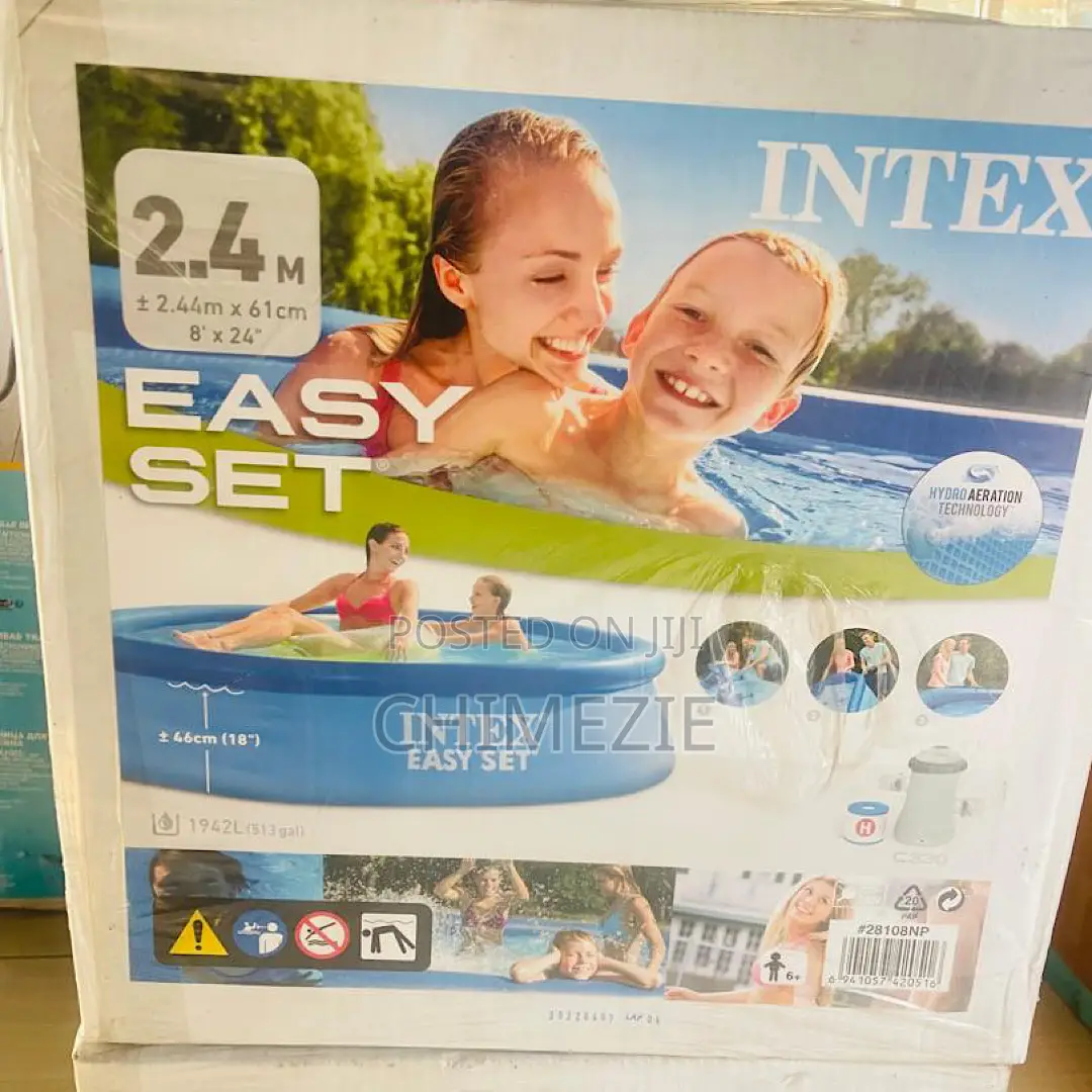 Intex Easy Set Inflatable Pool 8ft X 24in With Water Filter Machine