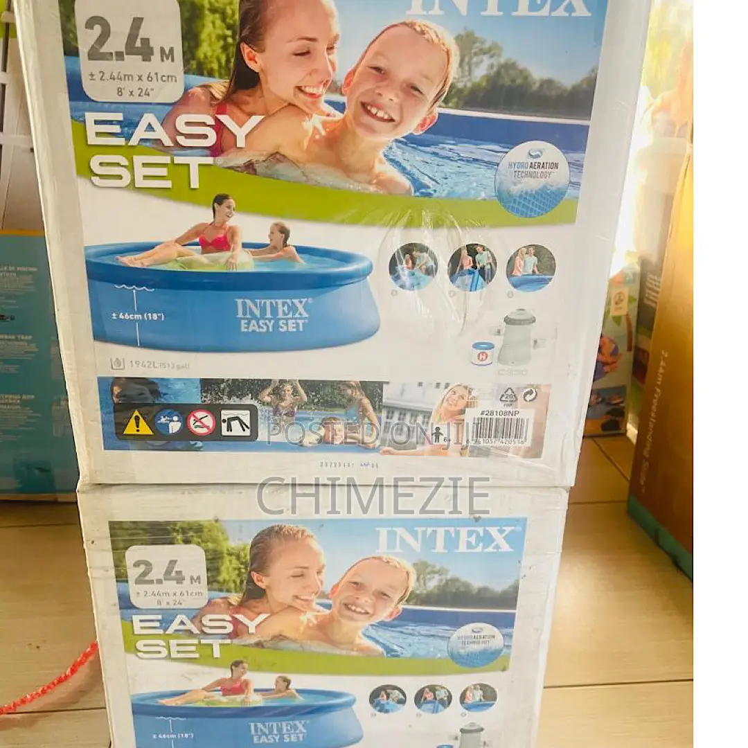 Intex Easy Set Inflatable Pool 8ft X 24in With Water Filter Machine