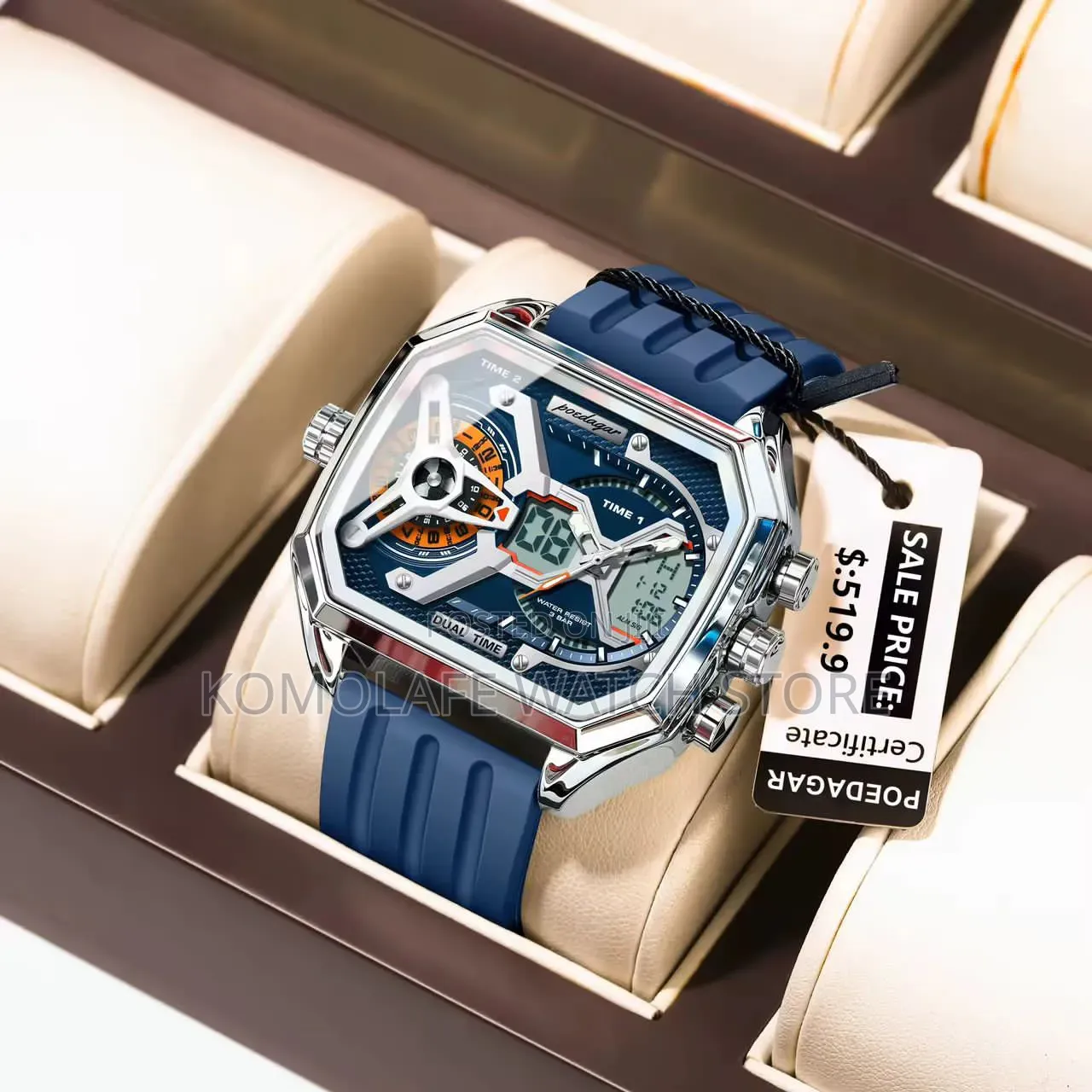 Poedagar Rubber Double Timepiece
