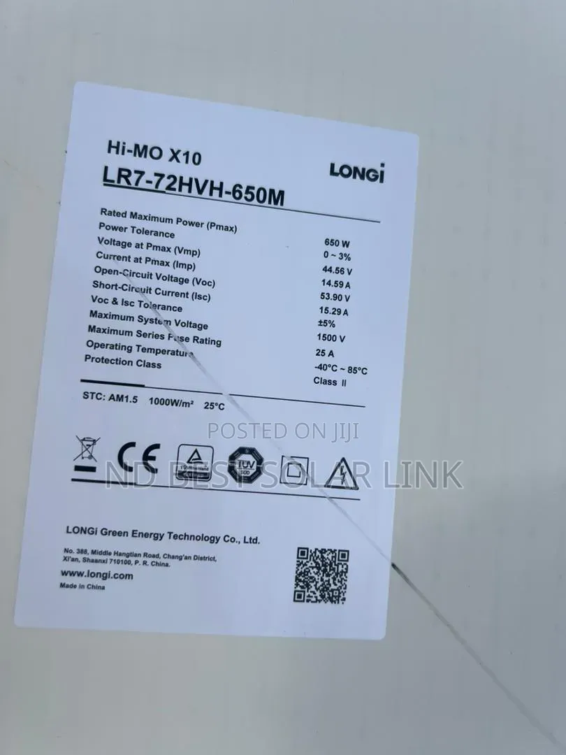 650w Longi Monofecial Solar Panel