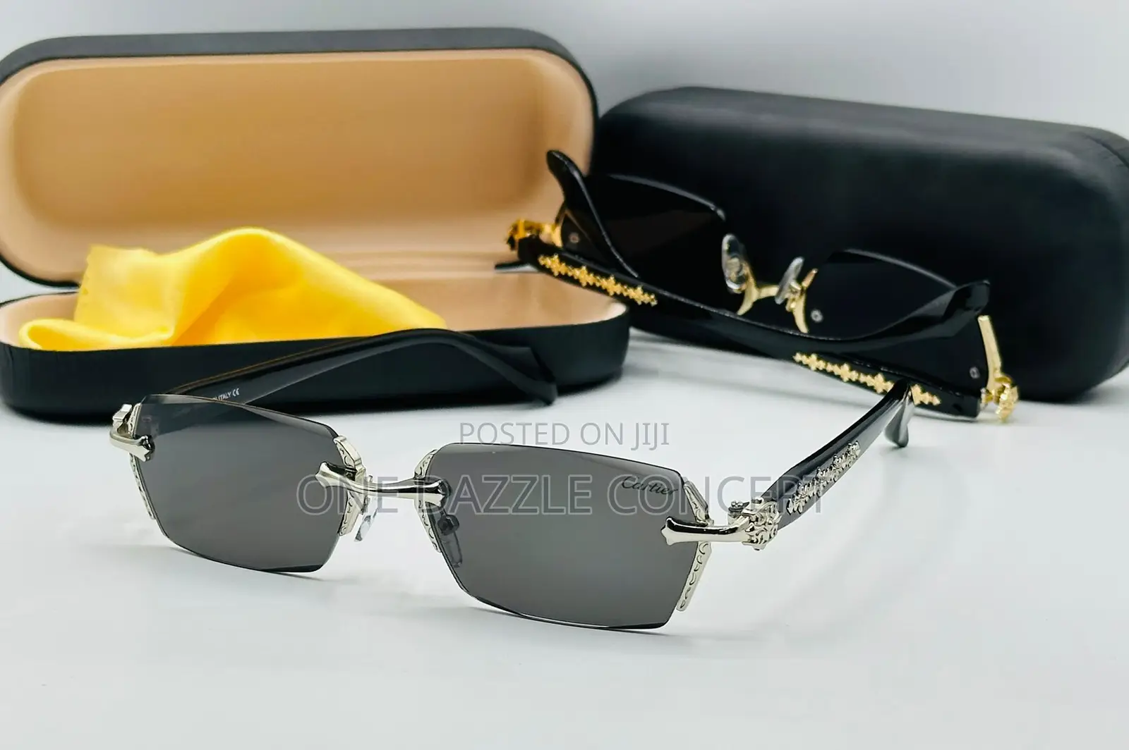 Cartier Style Luxury Rimless Sunglasses