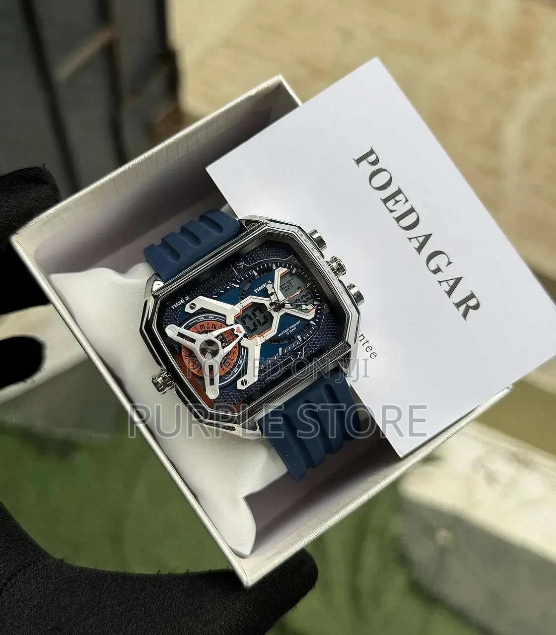 Poedagar Multi Time Digital and Analog Time Display-Watch
