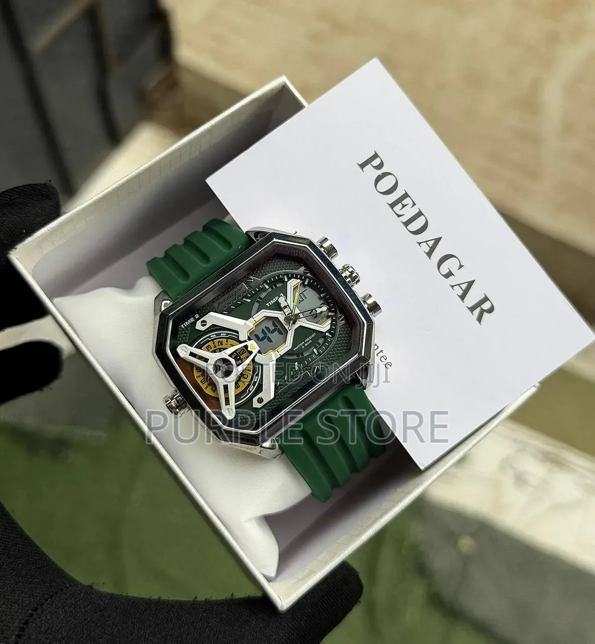 Poedagar Multi Time Digital and Analog Time Display-Watch