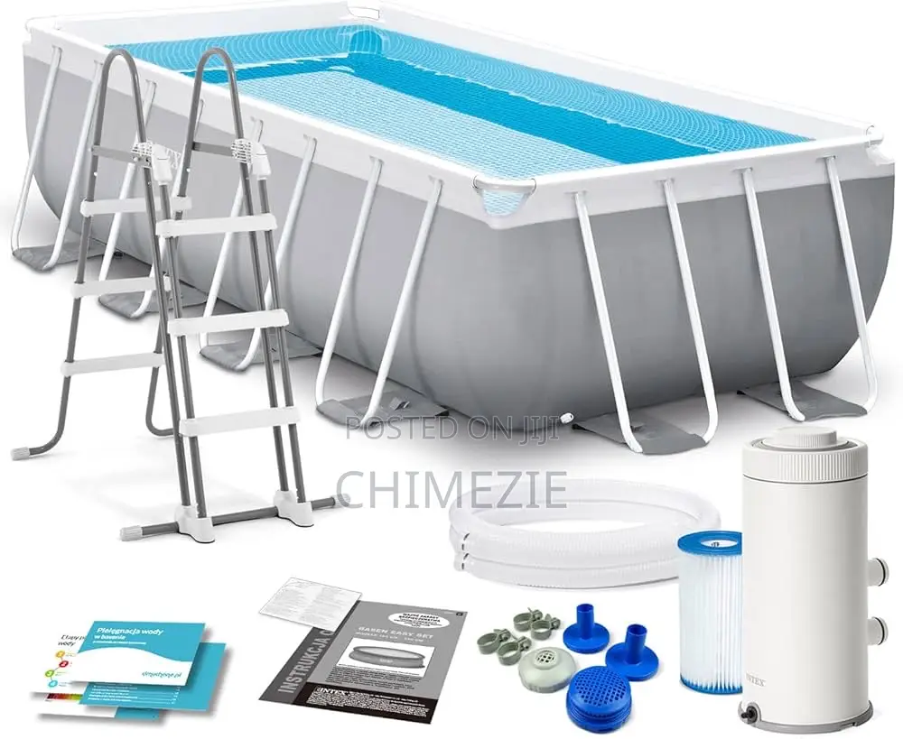 Intex 13ft by 6.6ft Prism Frame Premium Pool W Ladder Filter Machine