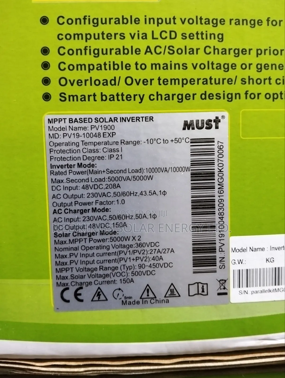 Must 10kva 48v Hybrid Inverter
