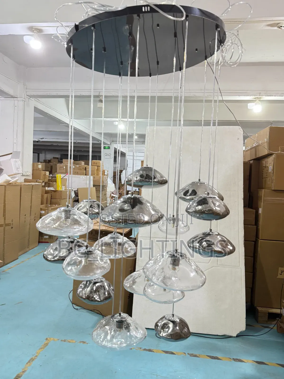Nordic Luxury Glass Chandelier 800mm by 3,300mm 18 Dropping