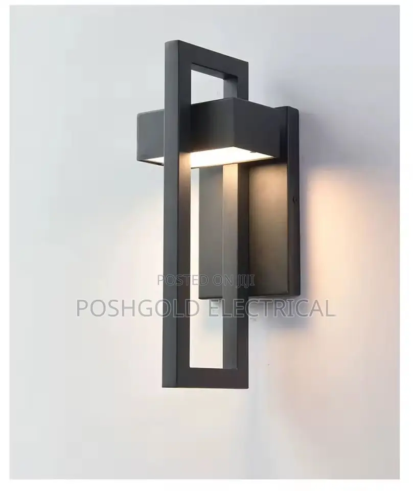 Modern Led Wall Light-Geometric Black Outdoor/Indoor Sconce.