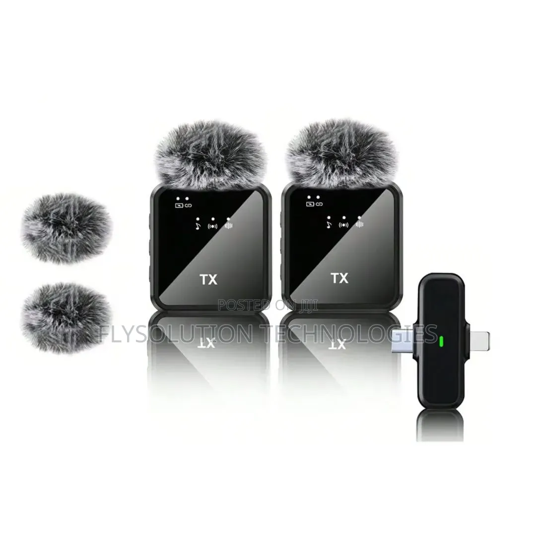 F15-2 Wireless 2 in 1 Type C + iPhone Noise Cancellation Microphone