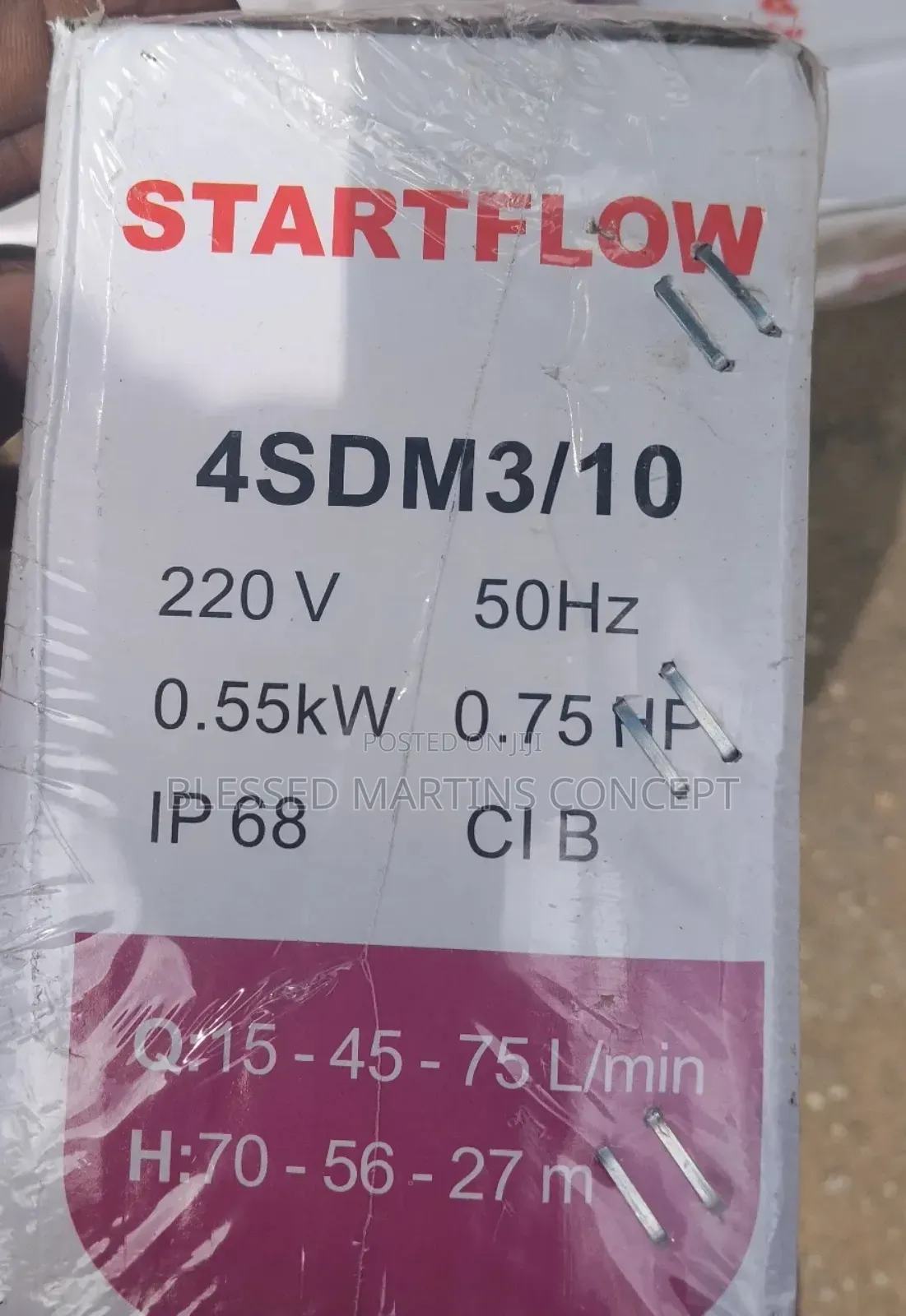 0.75hp Submersible Pumping Machine. Brand:Startflow. 100% Copper