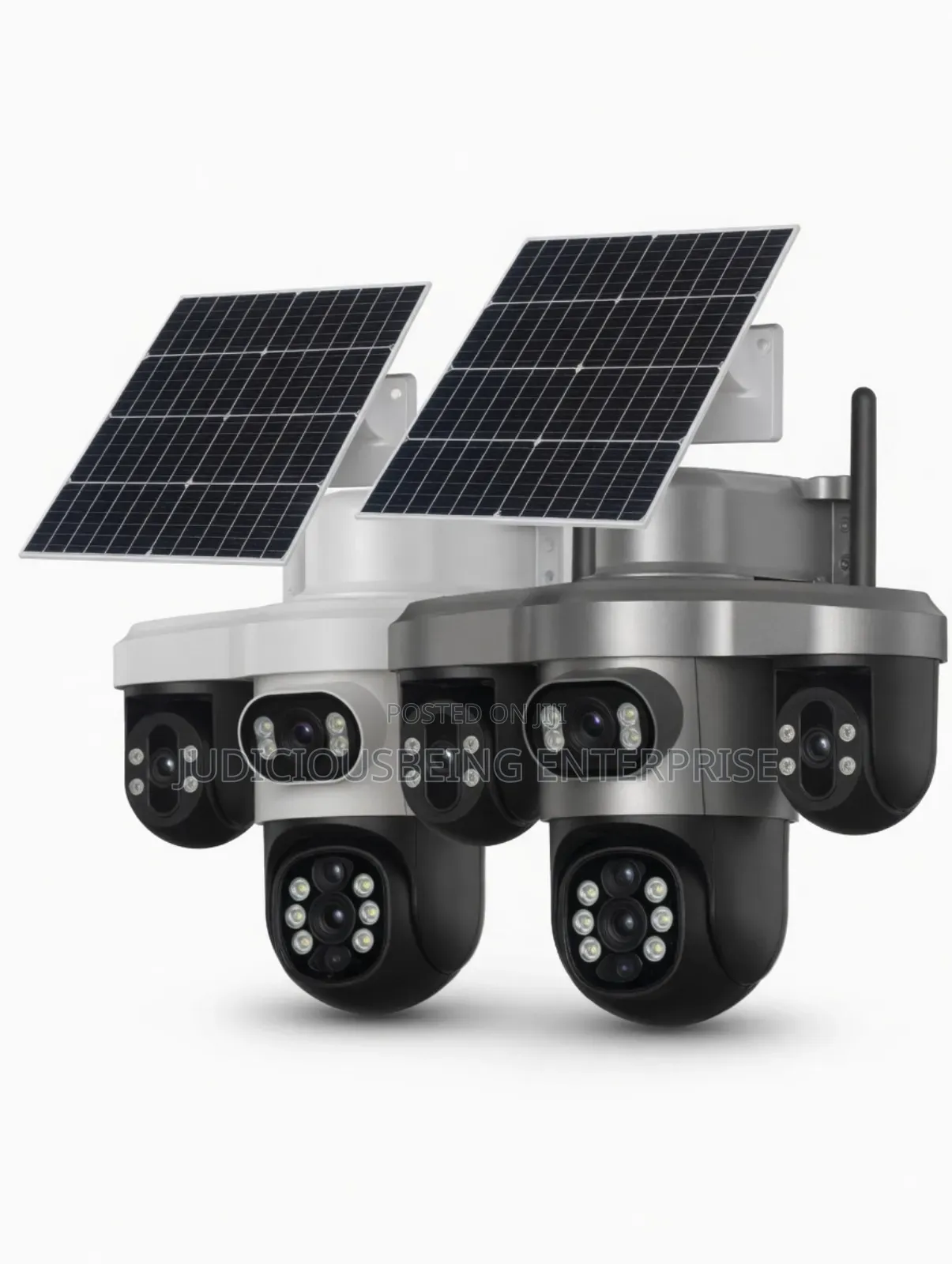 4 Lens Solar PTZ Camera 360° 4g Camera With Dual Solar Panels"