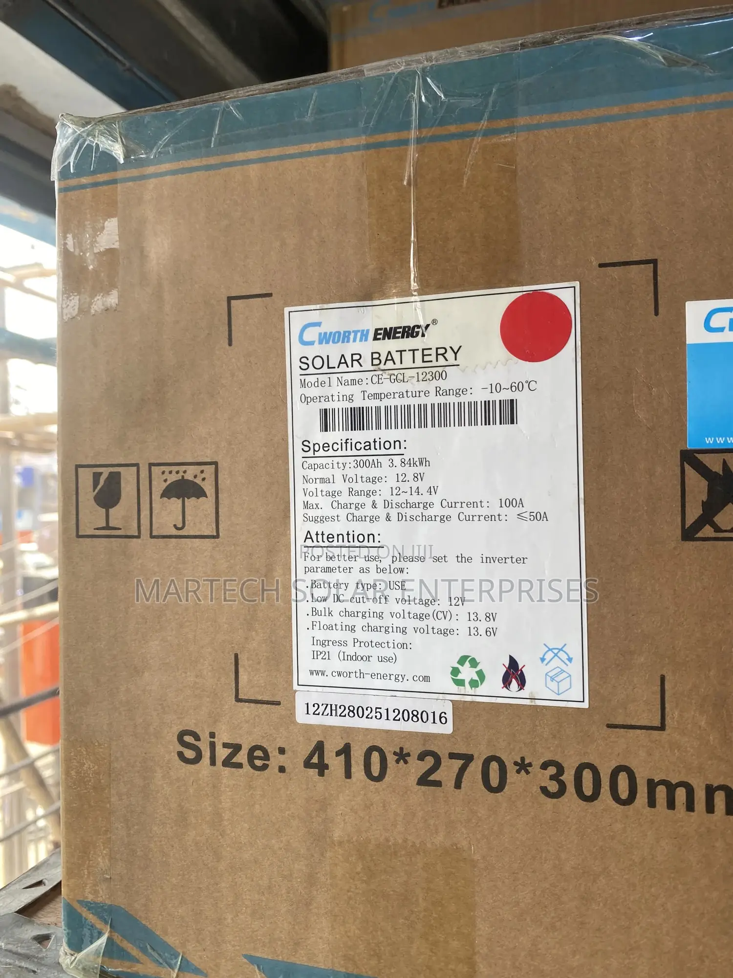 3.8kwh Cworth Solar Energy 12v Solar Battery