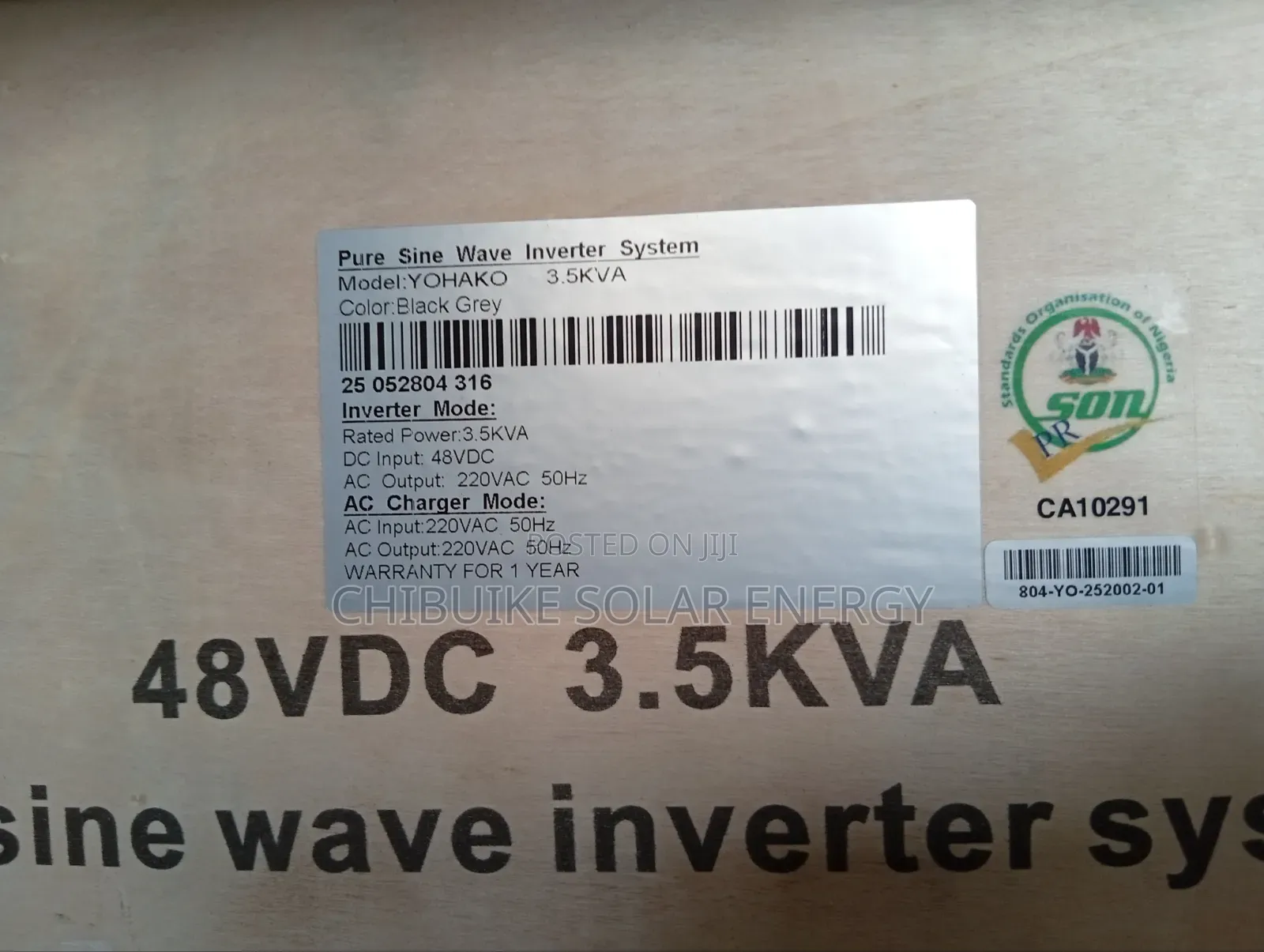Yohako Solar Inverter Hybrid 3.5kva/48v
