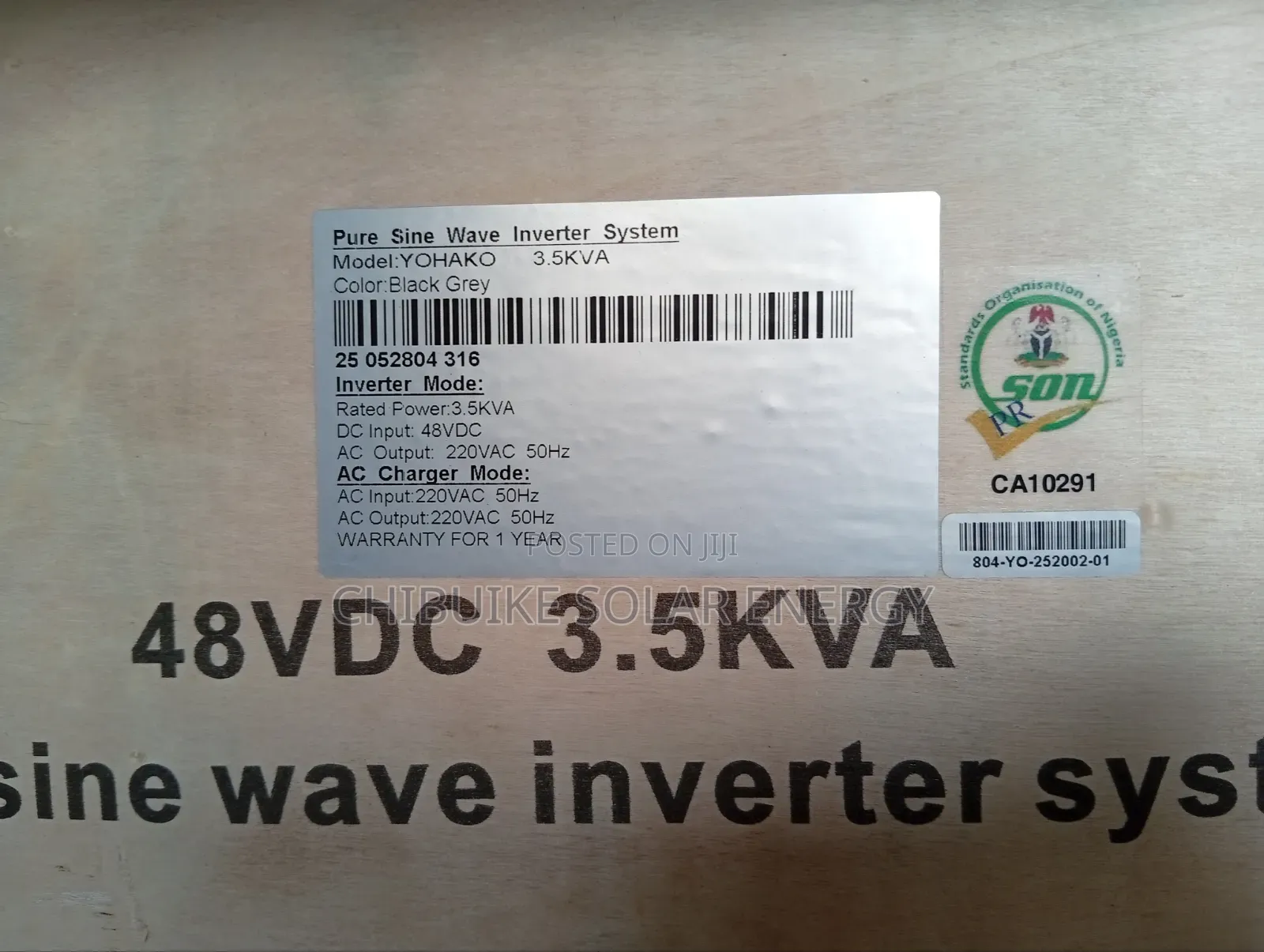 Yohako Solar Inverter Hybrid 3.5kva/48v