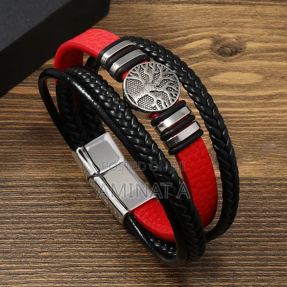 Quality Leather Magnetic Bracelet for Him