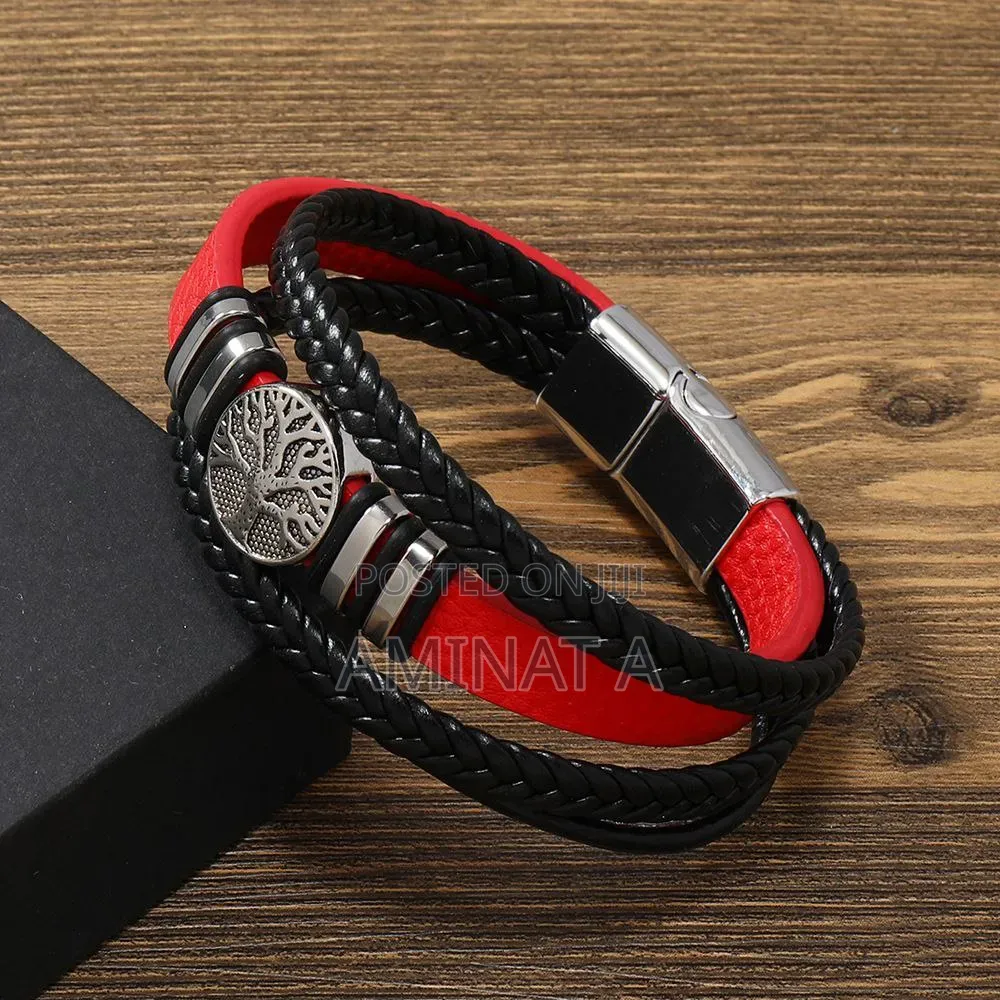 Quality Leather Magnetic Bracelet for Him