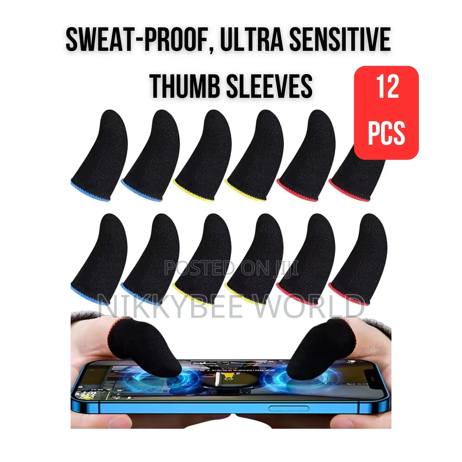 12 Pieces Finger Sleeve Mobile Gaming Thumb Sleeve Sets, Wasp Feelers