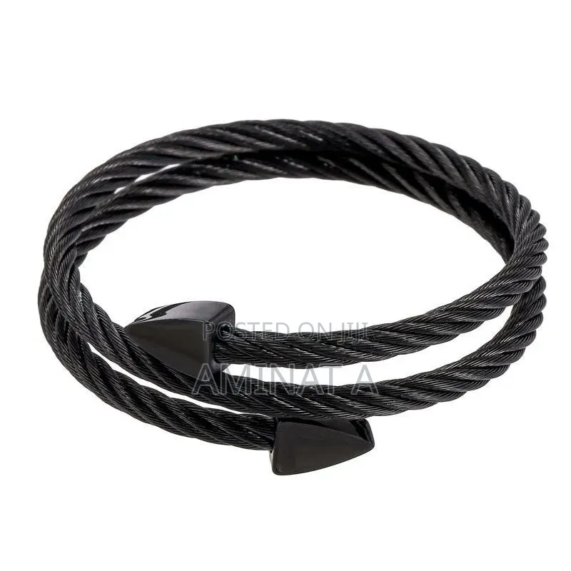 Quality Male Black Curve Hand Bangle