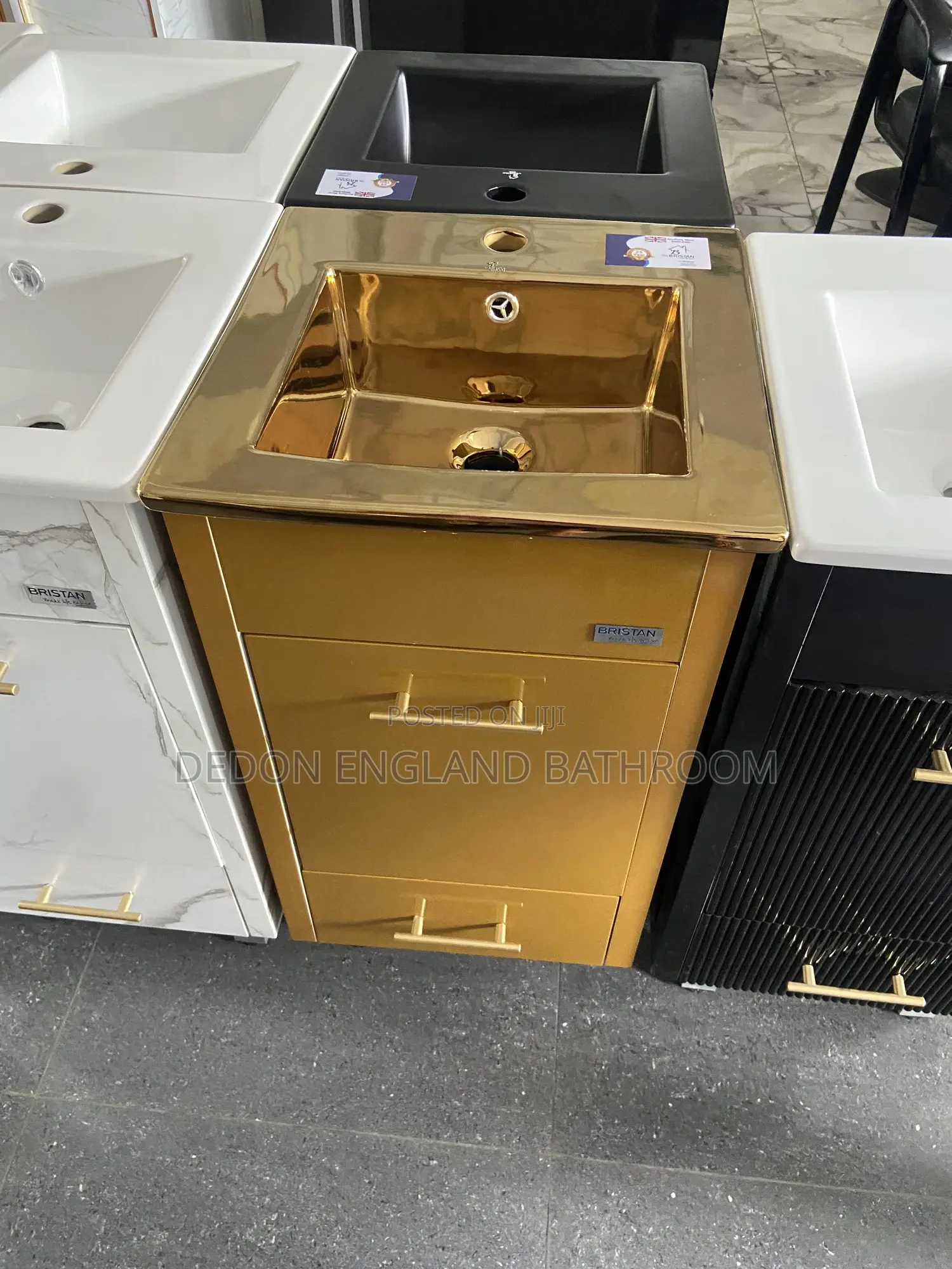 Gold Cabinet Basin