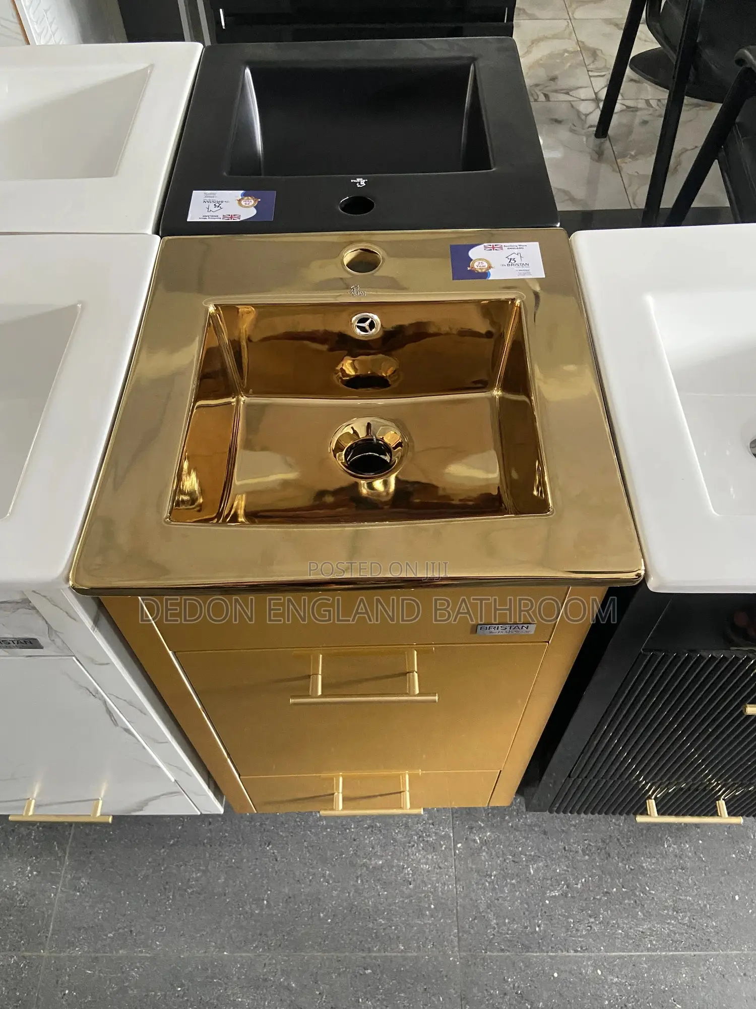Gold Cabinet Basin