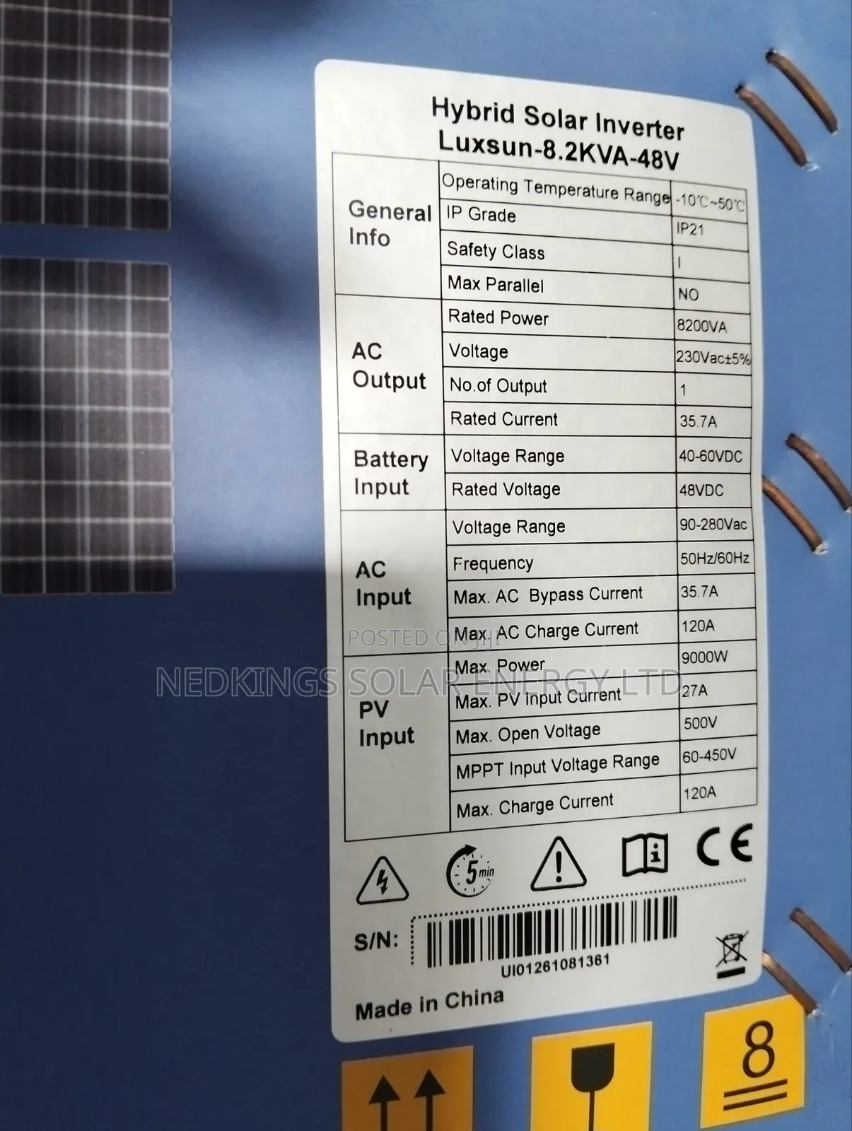 8.2kva 48v Luxsun Hybrid Inverter