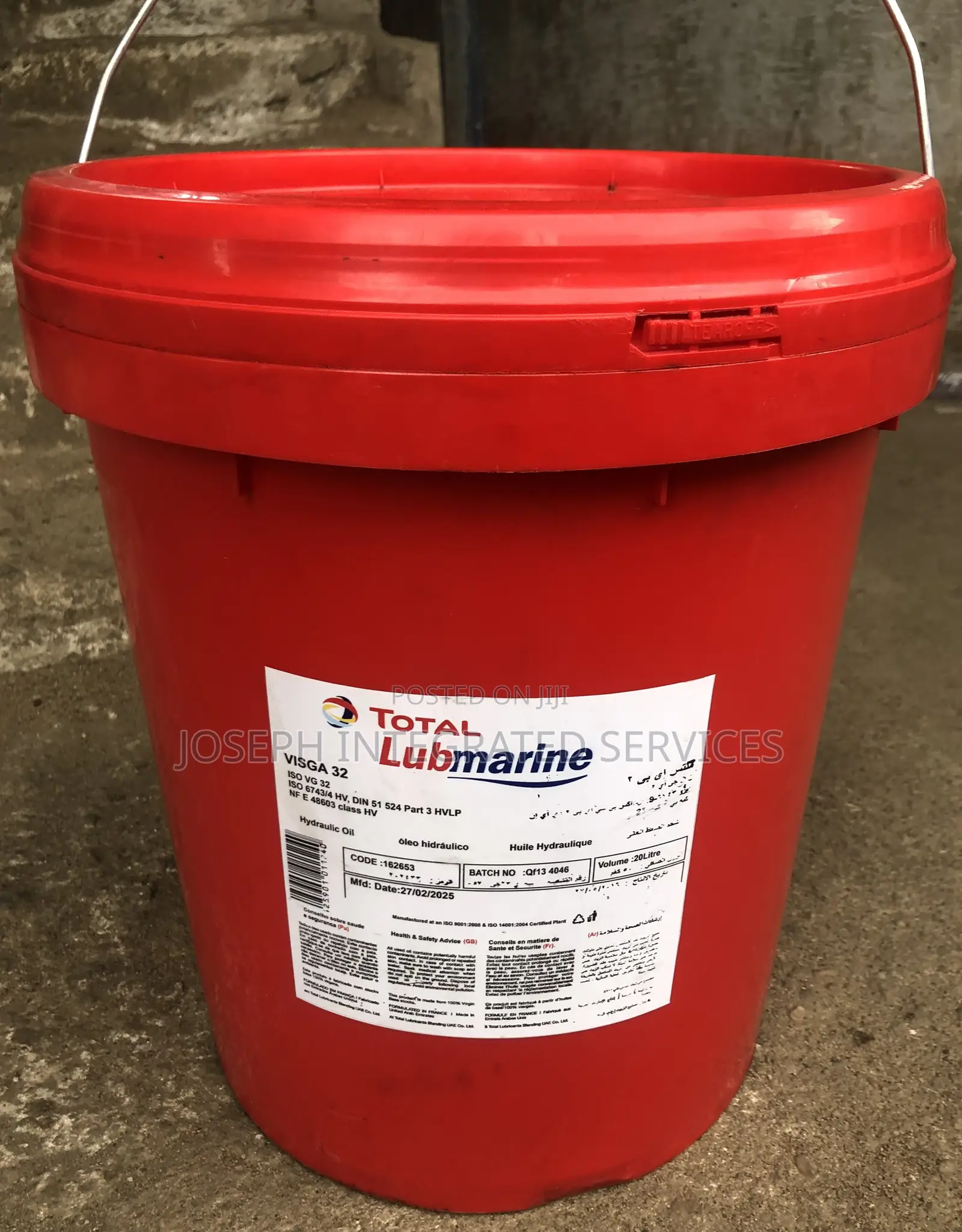 Total Lubmarine Visga 32 Hydraulic Oil
