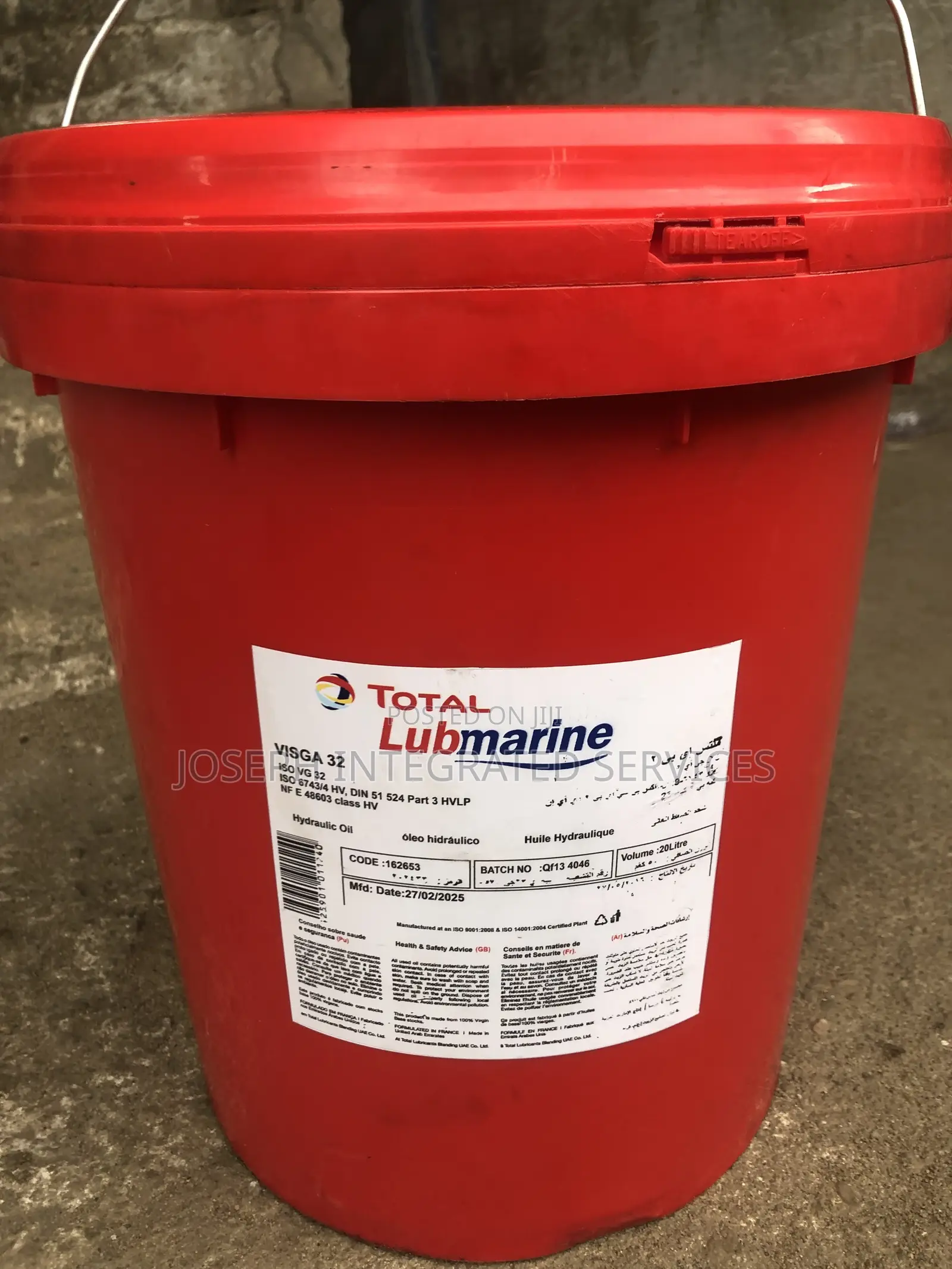 Total Lubmarine Visga 32 Hydraulic Oil