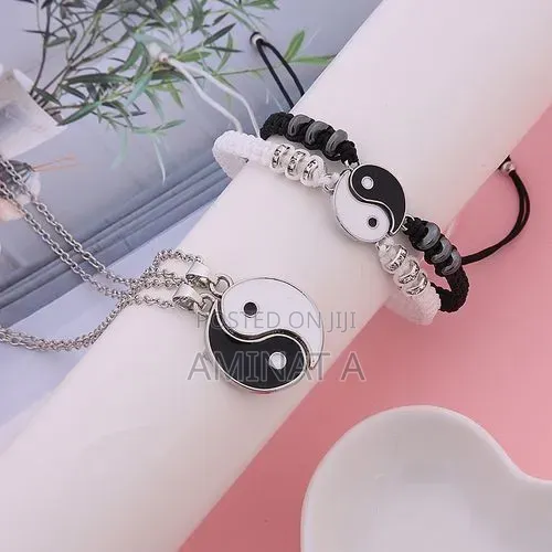 Couple Best Friend Necklace and Bangle - Gold or Silver