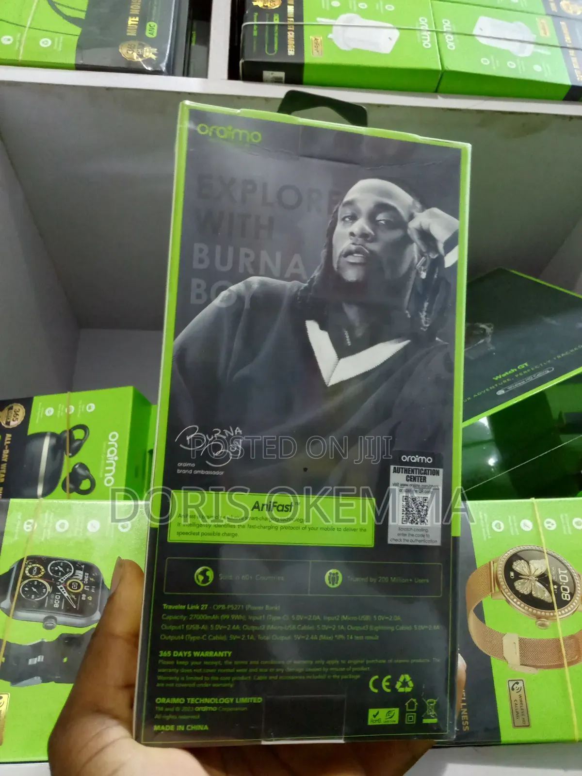 Oraimo Traveler Link 27 (P5271) 27,000mah Power Bank 3 Built-in Cables