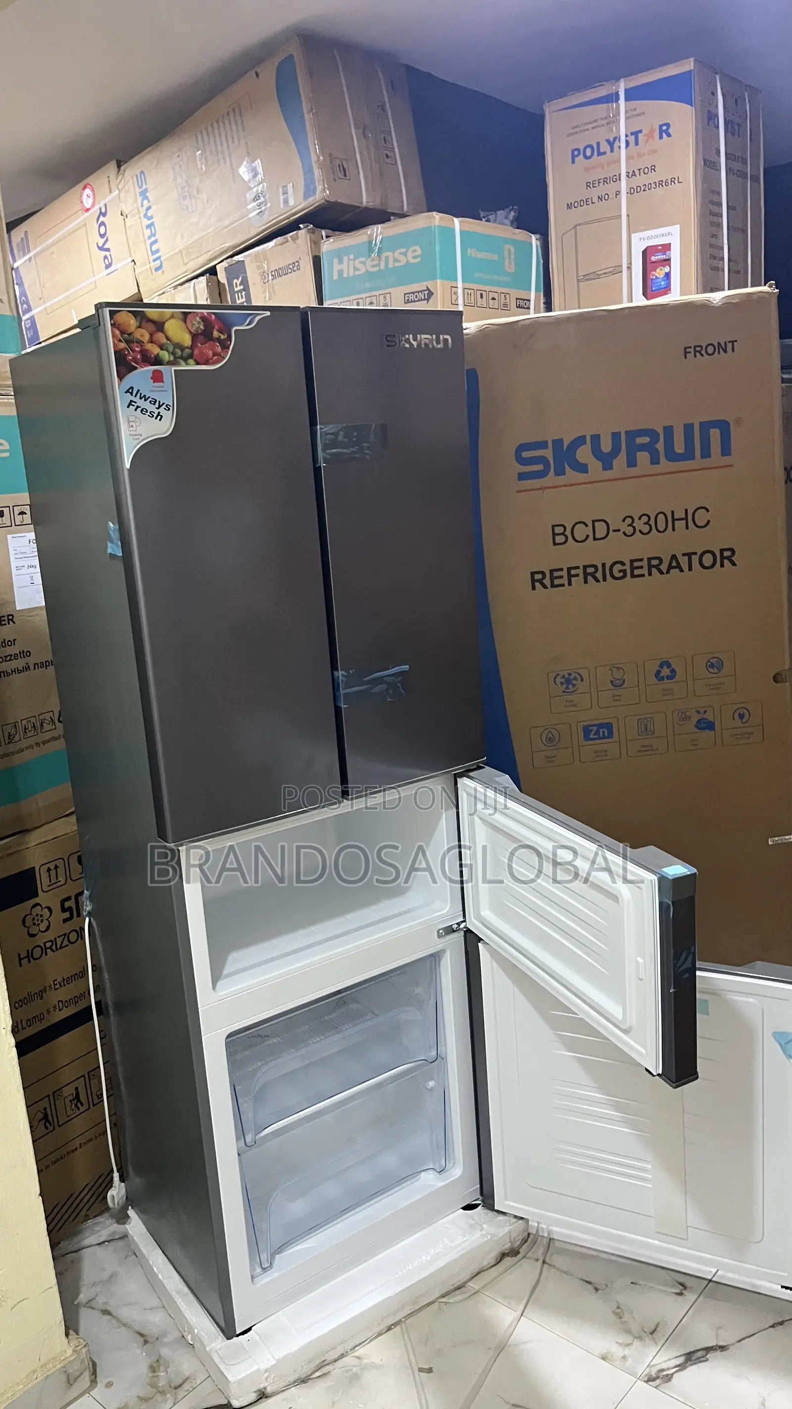 Skyrun Refrigerator 300l (Bcd-330hc)Energy Efficient Cooling Appliance