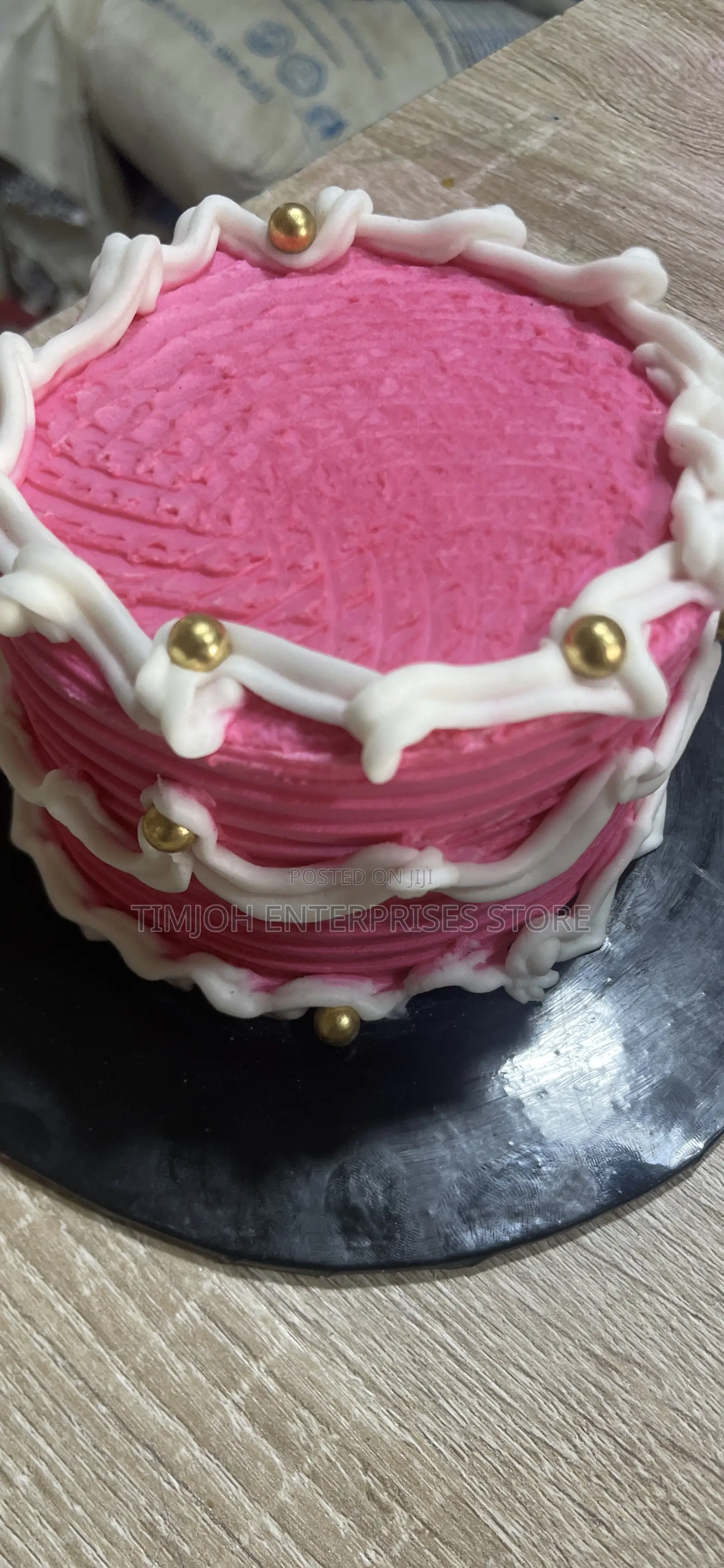 Birthday Cake Pink and White