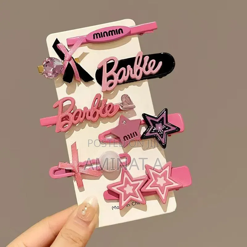 Trendy Barbie Hair Pin - Pink and Black