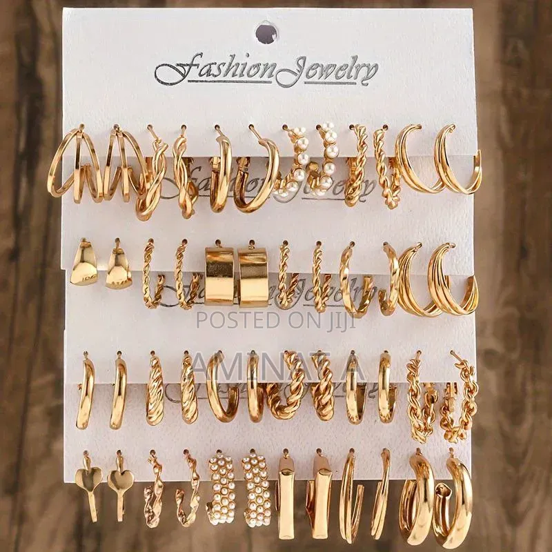 Non Tarnish Stainless Steel Earring Set of 6