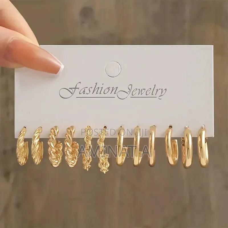 Non Tarnish Stainless Steel Earring Set of 6