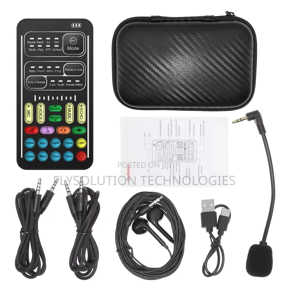 I9 Voice Changer + Headphones + Microphone Sound Card Audio Effect