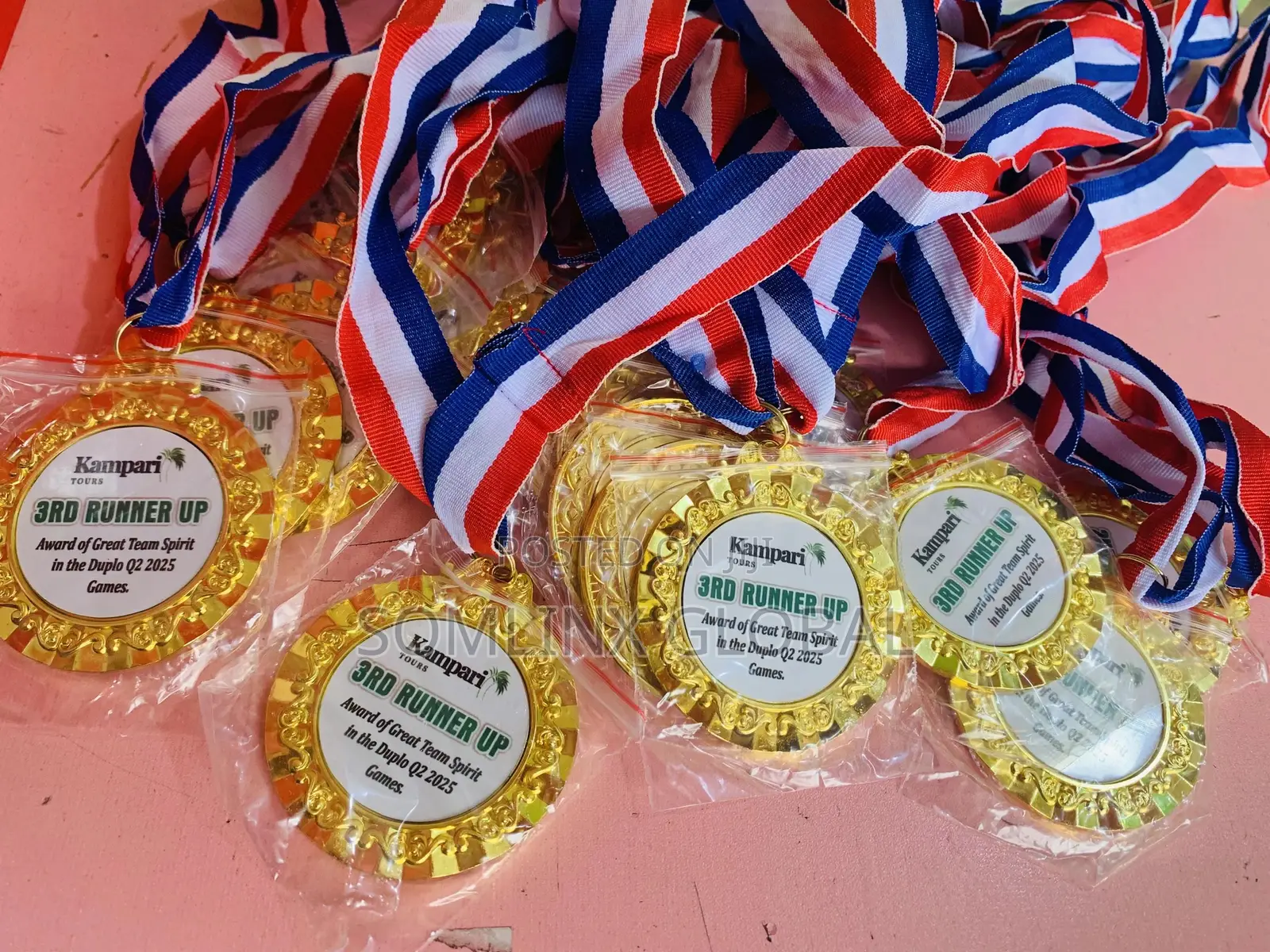 Gold Medals With White