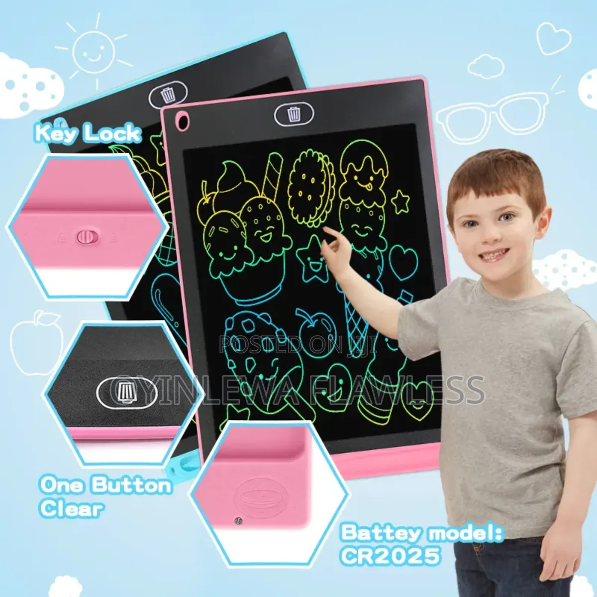 Kids Educational Writing Paperless Magic LCD Graphic Tablet Slate