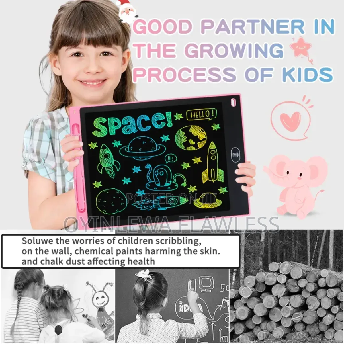 Kids Educational Writing Paperless Magic LCD Graphic Tablet Slate
